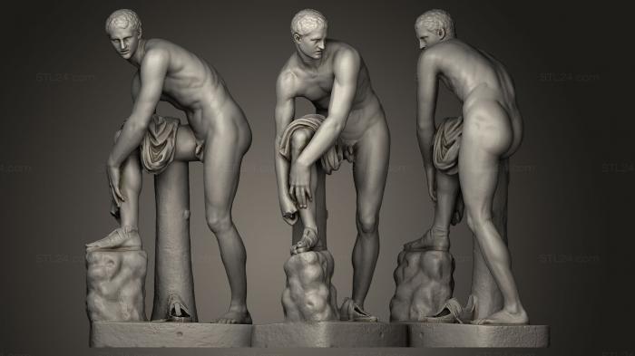 Статуи античные и исторические (Перевязывающий рану Hermes, STKA_0578) 3D модель для ЧПУ станка